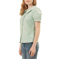 thumbnail image 4 of INSPIRE CHIC Blouse à Fleurs pour Femme à Manches Bouffantes, Col Rabattu, Boutonnée, 4 of 6