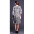 thumbnail image 4 of Bimba Robe Midi de Détente de Vacances pour Femme avec Fleurs, Couvre-Maillot de Plage - TG-3X Bleu Lavande, 4 of 5