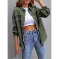 thumbnail image 4 of SUNSIOM Manteau Veste en Denim Surdimensionné pour Femme à Revers à Manches Longues Boutonné Veste en Jean Déchirée Automne Printemps, 4 of 6