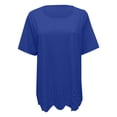 thumbnail image 4 of Birdeem Womens Plus Size Solid Color Tops Short Sleeve Round Neck Temperament and Leisure Shirt Tops, 4 of 5