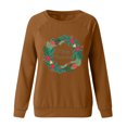 thumbnail image 4 of Chandail à Capuchon Femme Col Rond Mode Décontractée Manches Longues Imprimé de Noël Chandail en Molleton Hauts Blousese Chandails à Capuchon Femme Chandail en Liquidation, 4 of 4