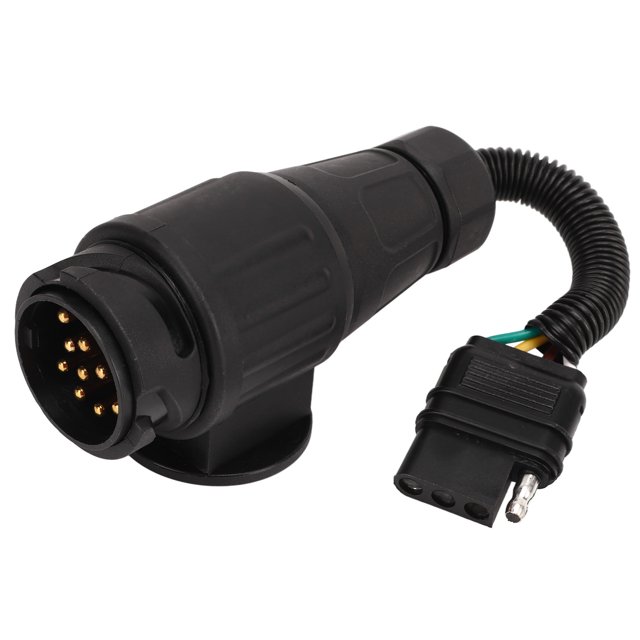 Trailer Plug Adapter, 13 Pin To 4 Pin Waterproof Wear Resistance ABS Plastic Trailer Converter For RVs