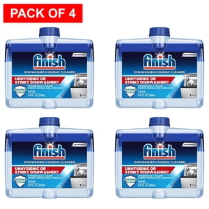 Finish Dishwasher Machine Cleaner, 8.45 fl oz (250ml) Bottle, Dual Action To Fight Grease & Limescale, 4 Units