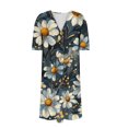 thumbnail image 5 of Ovzne Robes Grande Taille pour Femmes Pulpeuses Robe de Plage Femmes Été Poches Robes Imprimées Ample Col en V Manches Courtes Robes Grande Taille Robe Manches Courtes Imprimée Liquidation, 5 of 5