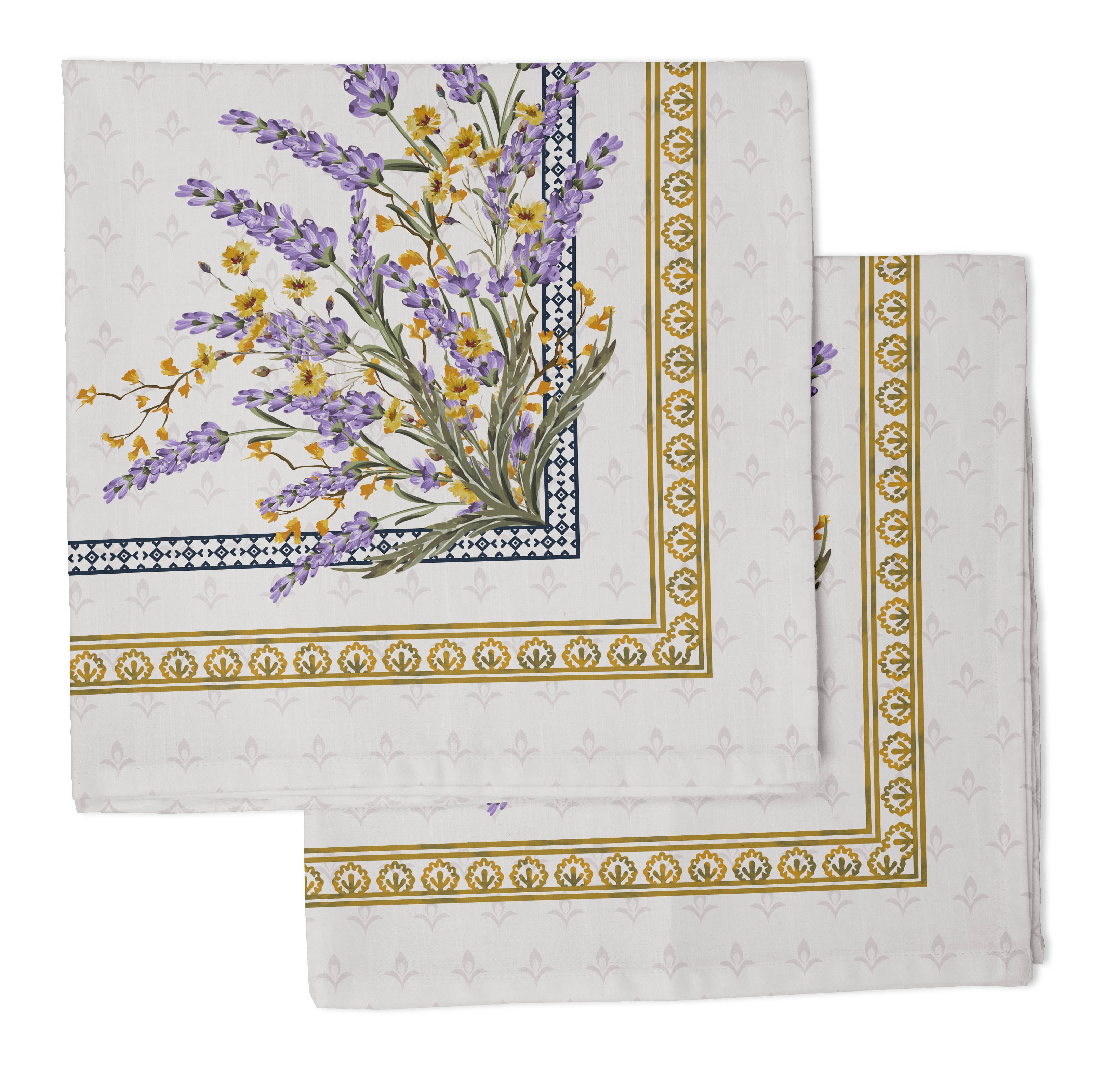 Vargottam Luxury Collection Dinner Table Linen Dcor Cotton Napkin Printed Fabric Reusable Napkins Set Of 6, 20 X 20 - Lavender