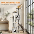 thumbnail image 4 of PawHut 65 Inch Cat Tree, Multi-Level Cat Tower with Condos, Perch, Grey, 4 of 10