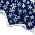 thumbnail image 3 of PAVILIA Premium Christmas Sherpa Throw Blanket | Blue Snowflake Decoration, Fleece, Plush, Warm, Cozy Reversible Microfiber Holiday Blanket 50 x 60 Inches, 3 of 4