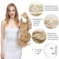 thumbnail image 2 of 1pcs Extensions de Cheveux Longs Bouclés Ondulés, Perruque Réglable Extension de Cheveux Longs Ondulés Perruque Synthétique Mise à Niveau dans les Postiches Extensions de Cheveux Invisibles Fil Noir, 2 of 5