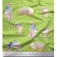 thumbnail image 1 of Soimoi Tissu Satin Soie Cycle,Rabbit & Bear Tissu Imprimé pour Enfants au Mètre 42 Pouces de Large, 1 of 2