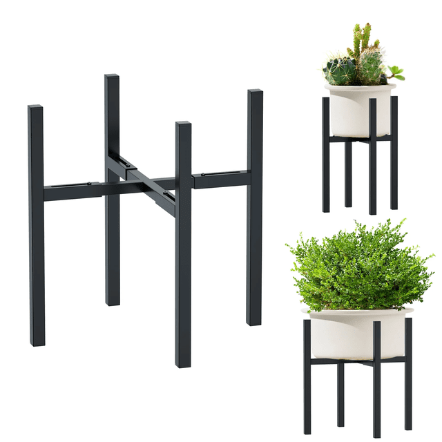 Urban Deco Support de Plante en Métal Ajustable Extérieur & Intérieur Convient pour Pot de Plante de 8-14 Pouces Support de Pot de Plante Moderne du Milieu du Siècle Support de Plante d'Angle