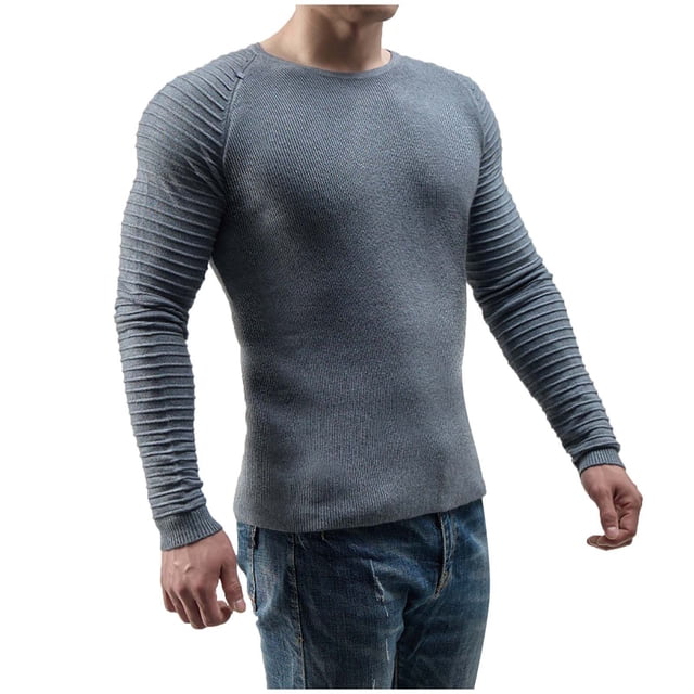 T-Shirts pour Homme, Col Rond, Tricoté, Décontracté, Patchwork, Base, Gris, Chemises et T-Shirts Athlétiques pour Hommes, Automne, Taille m