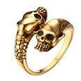 thumbnail image 2 of EGNMCR Bagues Couples Acier Inoxydable Bouche Variable Femmes Lovers' Bandes de Squelette Amoureux Bague, 2 of 5