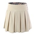 thumbnail image 1 of Bienzoe Jupe d'Uniforme Scolaire Extensible Plissée à Taille Ajustable pour Fille Kaki 6, 1 of 2