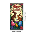 thumbnail image 3 of Adorable Bunny Chick Easter Banner with Flowers Eggs Background Party Decorations Photo Props Easter Celebration Spring Festival Home Decor, 3 of 4