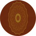 thumbnail image 1 of Ahgly Tapis Rond Lavable en Machine Intérieur Transitionnel Acajou Brun, 6 Pieds Rond, 1 of 7