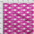thumbnail image 3 of oneOone Velvet Fuschia Pink Fabric Asian Block Fish Craft Projects Decor Fabric Printed By The Yard 58 Inch Wide, 3 of 4