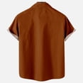 thumbnail image 4 of XZNGL Chemise à Manches Courtes Boutonnée pour Hommes, Col Rabattu à Imprimé Patchwork, Mélange Polyester Spandex, avec Poches avant, Coupe Décontractée, Tenue d'Été pour l'Extérieur, 4 of 6