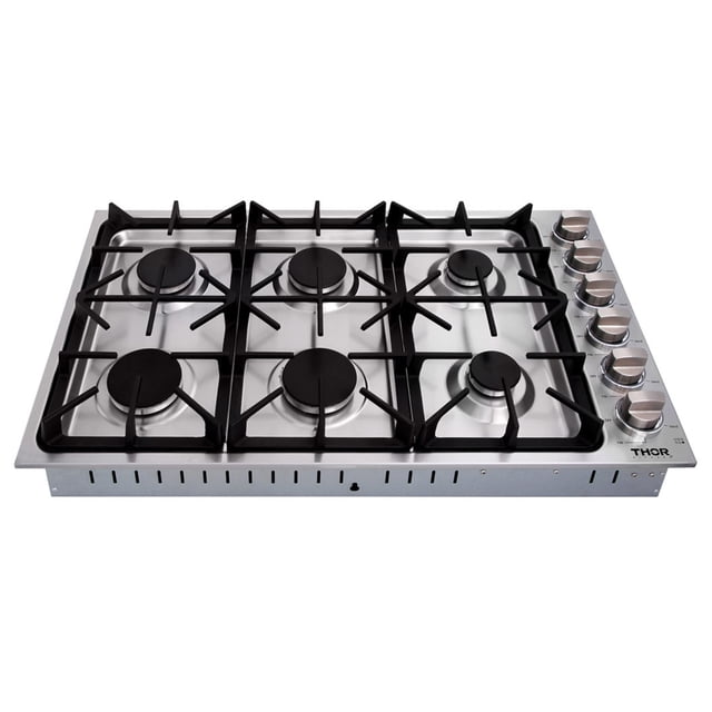 Thor Kitchen Cuisinière à Gaz Professionnelle Encastrée de 36 Pouces avec Six Brûleurs-TGC3601
