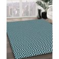 thumbnail image 3 of Ahgly Company Tapis d'Intérieur Lavable en Machine Carré Transitionnel Bleu Lagon, 7 Pieds Carré, 3 of 7