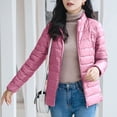 thumbnail image 4 of RKSTN Puffer Jacket Womens Long Sleeve Stand Collar Zip Up Winter Jacket Quilted Lightweight Down Jacket with Pockets, 4 of 6
