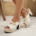 thumbnail image 4 of Compensés Tauxra pour Femmes, Sandales Espadrilles avec Semelle Intérieure Coussinée, Mules à Enfiler à Bout Ouvert avec Bride Ajustable pour Tenue Décontractée, 4 of 9