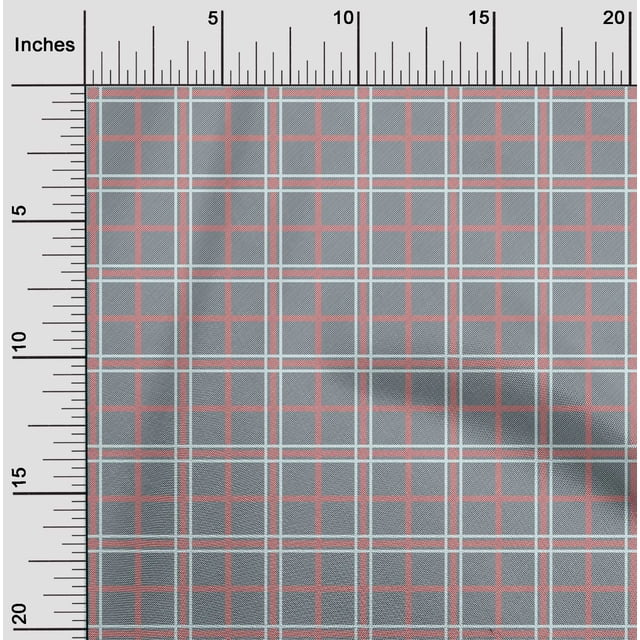 oneOone Cotton Flex Fabric Tartan Check Decor Fabric Printed BTY 40 Inch Wide