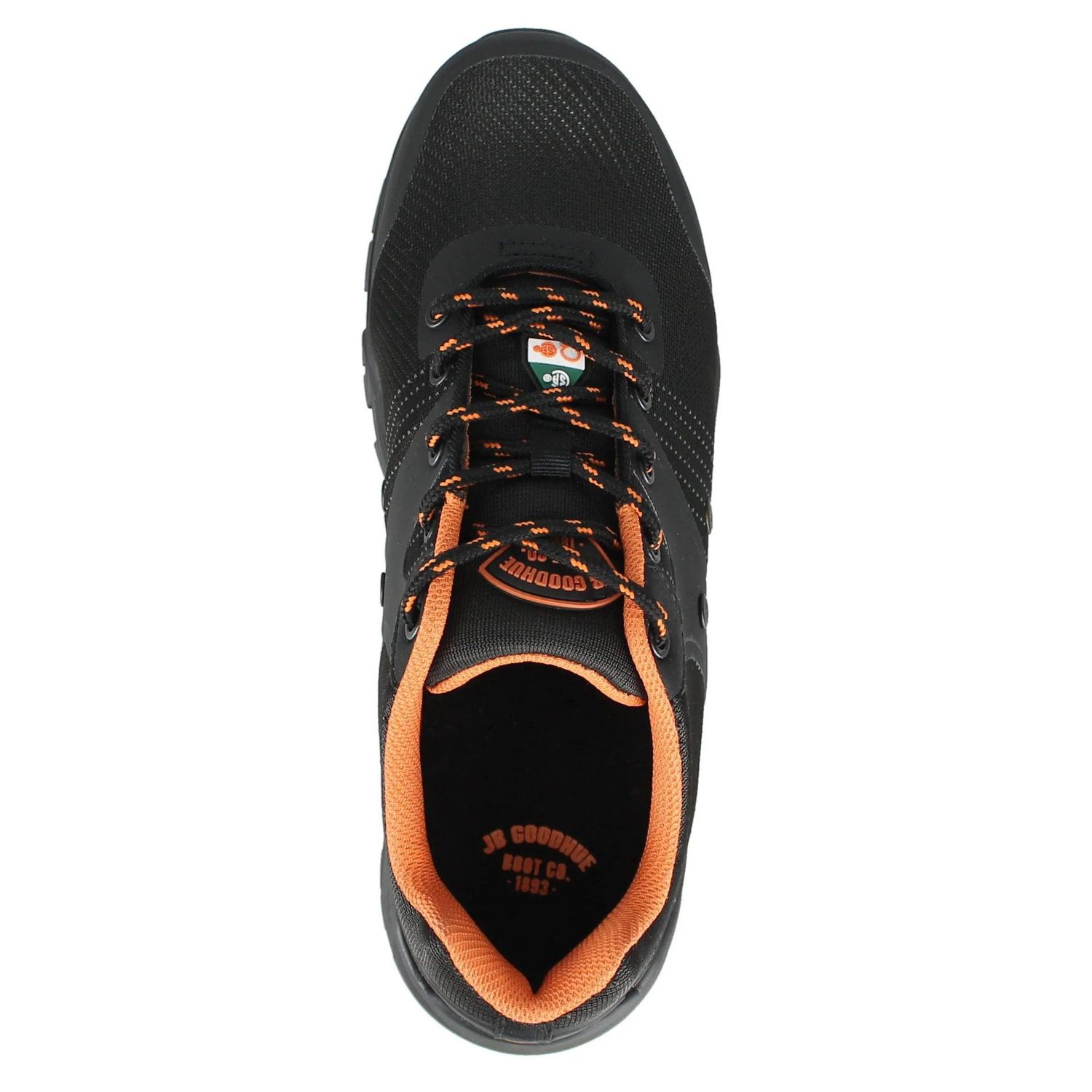 JB Goodhue Workforce 1 16102 Men's Safety Work Shoes, Black/Orange, Triple Wide