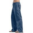 thumbnail image 2 of Faithtur Women´s Drawstring Pants, Summer Elastic Waist Solid Color Loose Lounge Pants with Pockets, 2 of 6