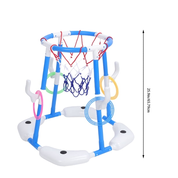 Panier De Basket Piscine 2 En 1 – But De Football Flottant – Avec 2 Balles Et Pompe – Dès 4 Ans