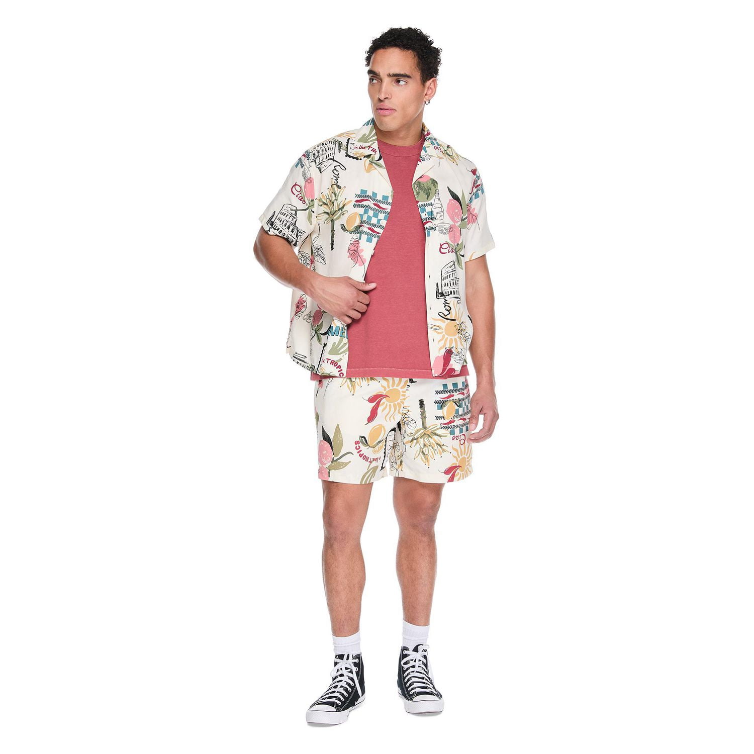 T-shirt surdimensionné à manches courtes No Boundaries pour hommes