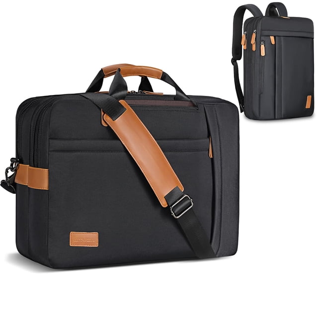 ESTARER 3 In 1 Laptop Bag for Men, 17-17.3 Inch Laptop Backpack Computer Satchel Bag for Work/Travel/Business, Convertible Backpack Briefcase Water resista