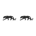 thumbnail image 1 of Transemion Resin Animal Shape Sculpture Glossy Decorative Home Decor Ornament Black 2Set, 1 of 6