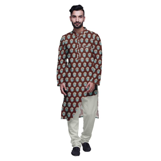 Atasi Printed Long Asymmetric Kurta Pajama Set For Men Party Wear Clothing