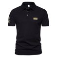 thumbnail image 1 of EGNMCR Chemise Blouse Homme à Manches Courtes Col Rabattu Unie à Boutons Hauts, 1 of 1