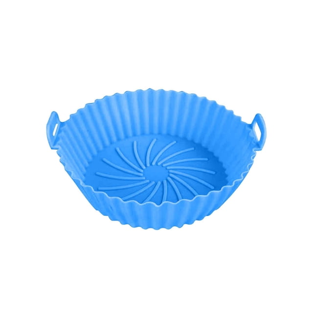 Air Fryer Silicone Baking Pan, Foldable Non-Stick Fryer Liner, Dishwasher Safe Reusable Tray for Healthy Cooking