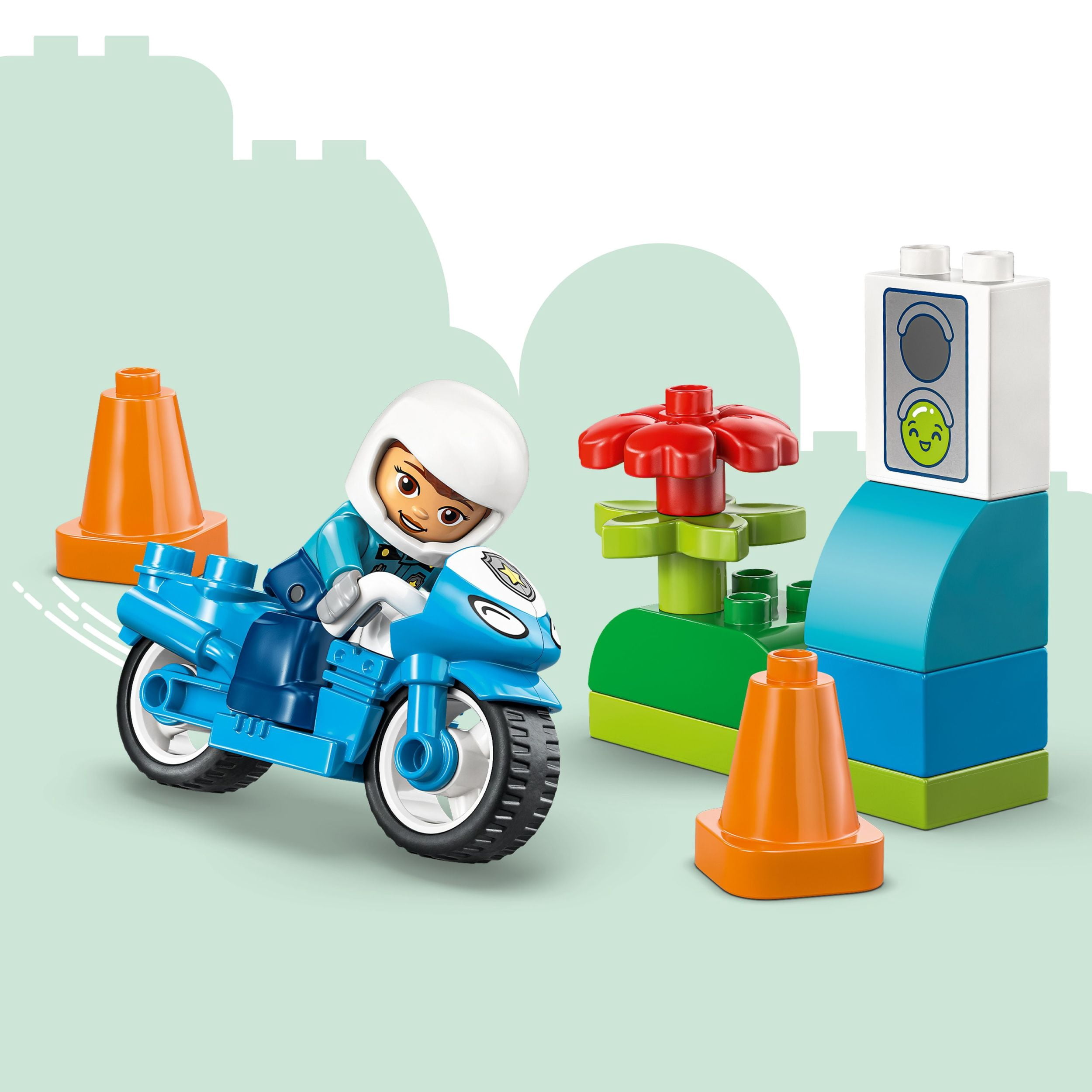 LEGO DUPLO Ma Ville La Moto de Police Bleue, Ensemble de Jeu 10471