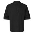 thumbnail image 4 of Mens Spring Summer Loose Mens Short Sleeve Shirt Stand Collar Solid Color Button Down Bodysuit Pocket Long Sleeve Pullover with Button Shirt, 4 of 5