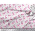thumbnail image 3 of Soimoi White Poly Georgette Fabric Flamingo Bird Print Sewing Fabric Yard 52 Inch Wide, 3 of 3