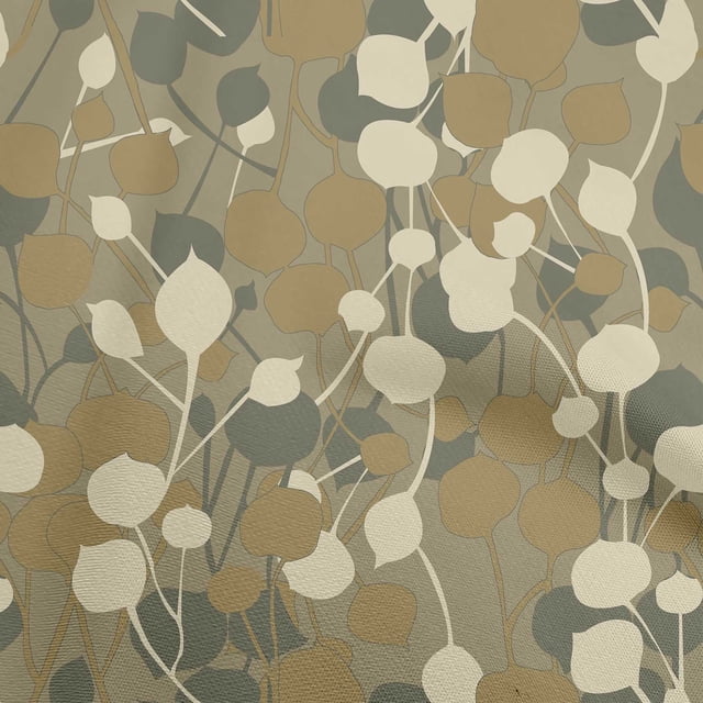 oneOone Cotton Poplin Light Brown Fabric Abstract Leaf Sewing Craft Projects Fabric Prints By Yard 56 Inch Wide