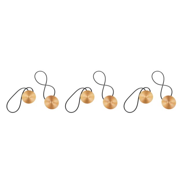 yingyy 1/2/3/5 2 Pièces Rideau Tieback Ronde Polyester Remplacement Simple Style Ménage Cuisine Parasol Drapé Fixation Fixation Or 3PCS