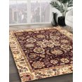 thumbnail image 2 of Ahgly Company Tapis d'Intérieur Ronds Abstraits Rouges Abstraits pour Aire, 7 Pieds Rond, 2 of 6