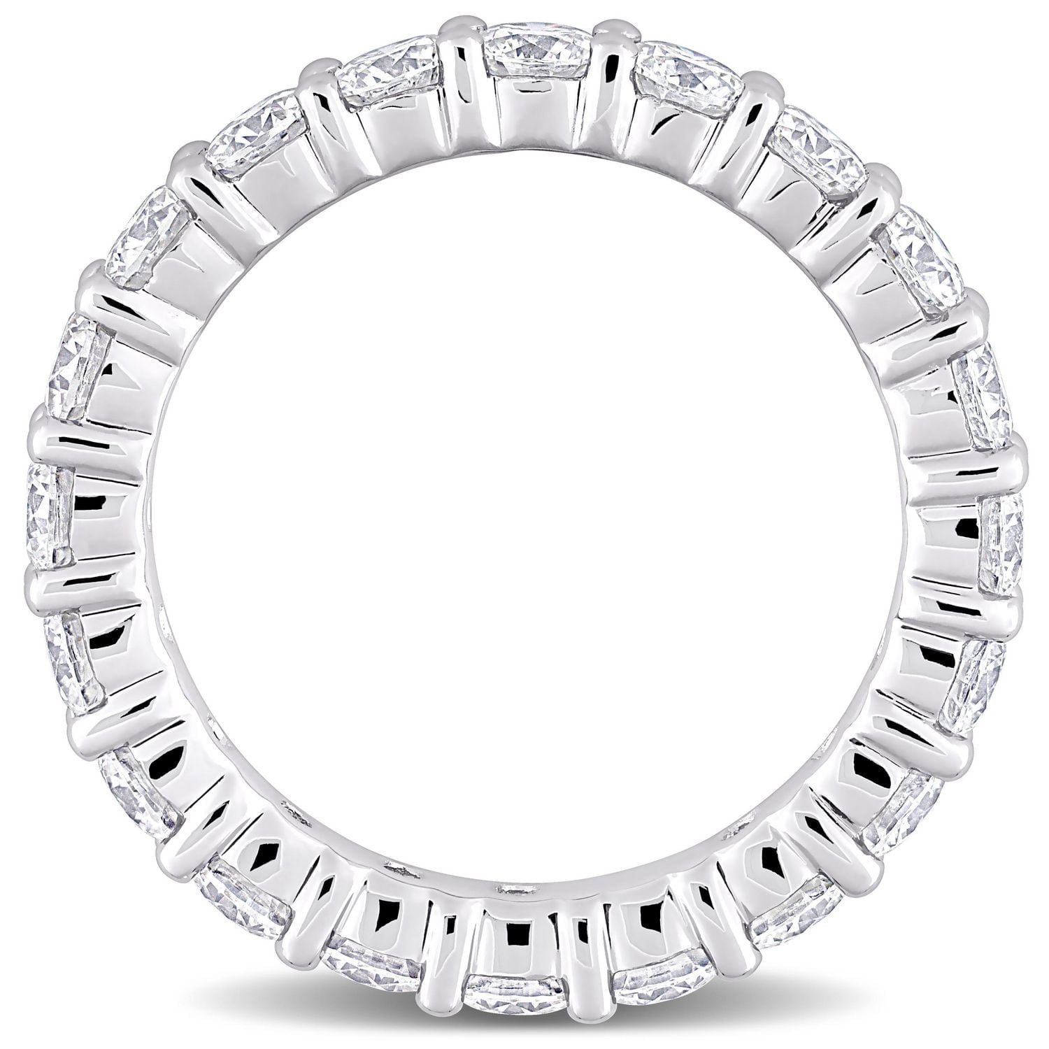 Bande d'éternité Miabella en argent sterling avec moissanite 3 carats p.g.t.
