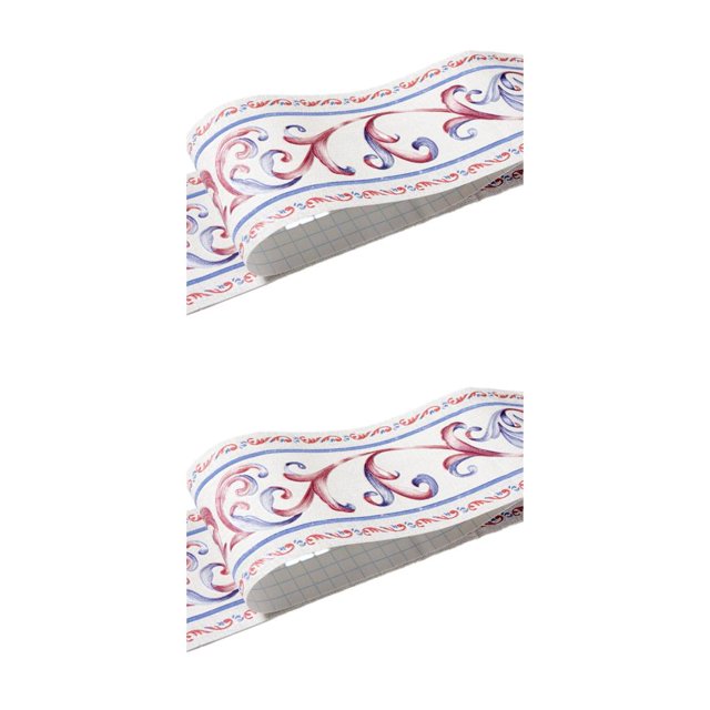 Baohd Exquisite Workmanship PVC Waterproof Waist Line For Wall Retro Fashion And Easy white vine flower 2Set