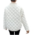 thumbnail image 4 of Économies d'Automne/hiver! srobpty Manteau Matelassé à Manches Longues pour Femmes, Veste Décontractée Colorée à Manches Longues pour Dames Sans Capuche et avec Col à Revers Blanc, G, 4 of 4