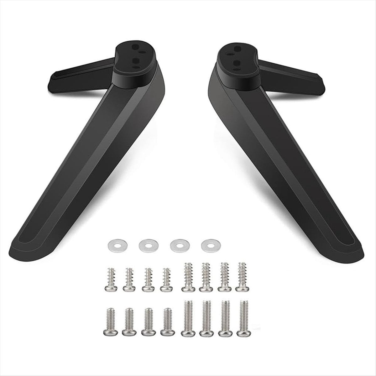 Universal TV Stand, Table Top TV Stand Base Replacement, TV Base Pedestal Feet TV Stand Mount Legs 17mm-20mm,1 pair TV Stand 1 set Installation screw accessories,Black