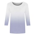 thumbnail image 4 of Hauts à Manches 3/4 pour Femmes Mode T-Shirt Imprimé Mi-Longueur Blouse Col Rond Hauts Décontractés T-Shirts pour Femmes Mode T-Shirts à Manches 3/4 pour Femmes, 4 of 5
