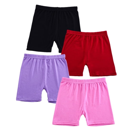 Tranfacy Girls Leggings, Shorts for girls, 4PCS Kids Girls Shorts for Girls Toddler Biker Under Dress Dance Multi-Color Shorts