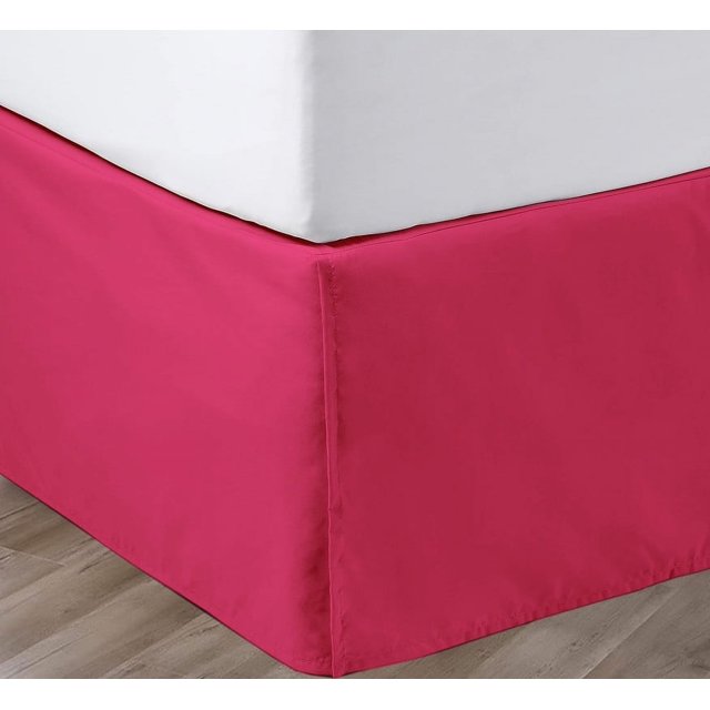 SGI Bedding 16 Inch Pleated Bed Skirt | Microfiber Bed Skirt | Fade Resistant, Wrinkle Free, Anti-static, Decorative, Extra Storage Space, Clutter-Free | California King, Hot Pink