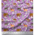 thumbnail image 1 of Soimoi Modal Satin Fabric Kangaroo,Elephant & Lion Animal Printed Craft Fabric by The Yard 42 Inch Wide, 1 of 3