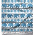 thumbnail image 1 of Soimoi Modal Satin Fabric Aztec & Tribal Elephant Ethnic Print Sewing Fabric Yard 42 Inch Wide, 1 of 3